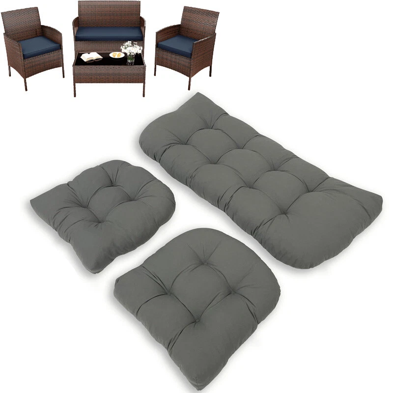 Juego de cojines de exterior acolchados impermeables cojín de asiento para sillón sofá de sofá Foto 2 de 2