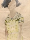 ANTIQUE RUSSIAN WATERCOLOR OF A GIRL WITH FLOWERS — photo 7
