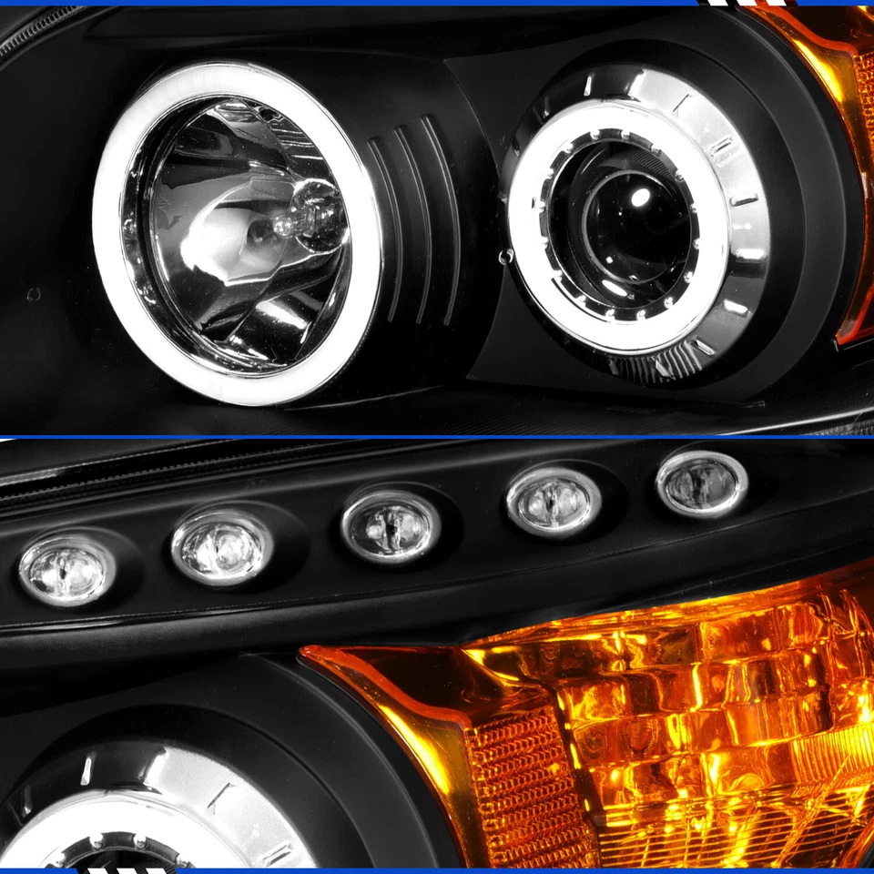 For 2006-2008 Toyota Rav4 Dual LED Halo Projector Black Headlights LH+RH Pair - Изображение 3 из 4