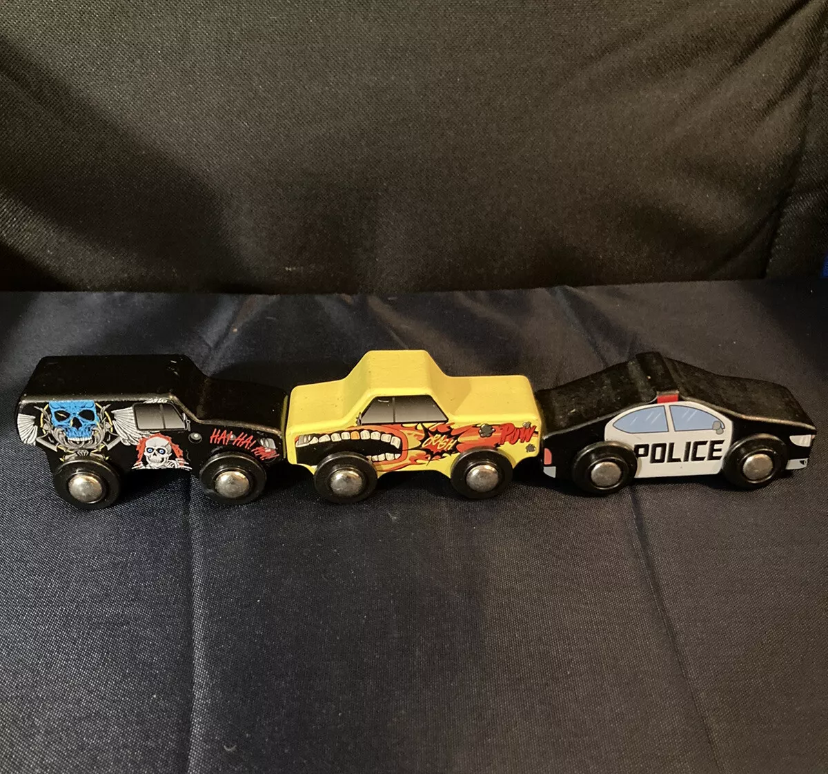 Wood Toy Cars J adore Paris Mixed Lot of 3 Monster Truck SUV and