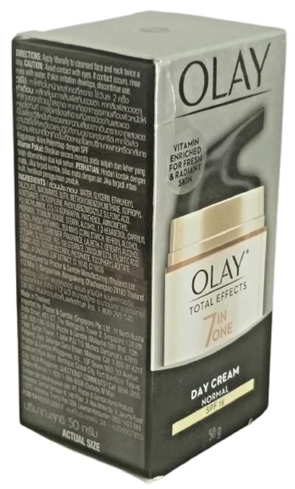 OLAY TOTAL EFFECTS 7 In One Day Cream Normal SPF15 Moisturiser reduce rugas 50 g - Image 4 of 4