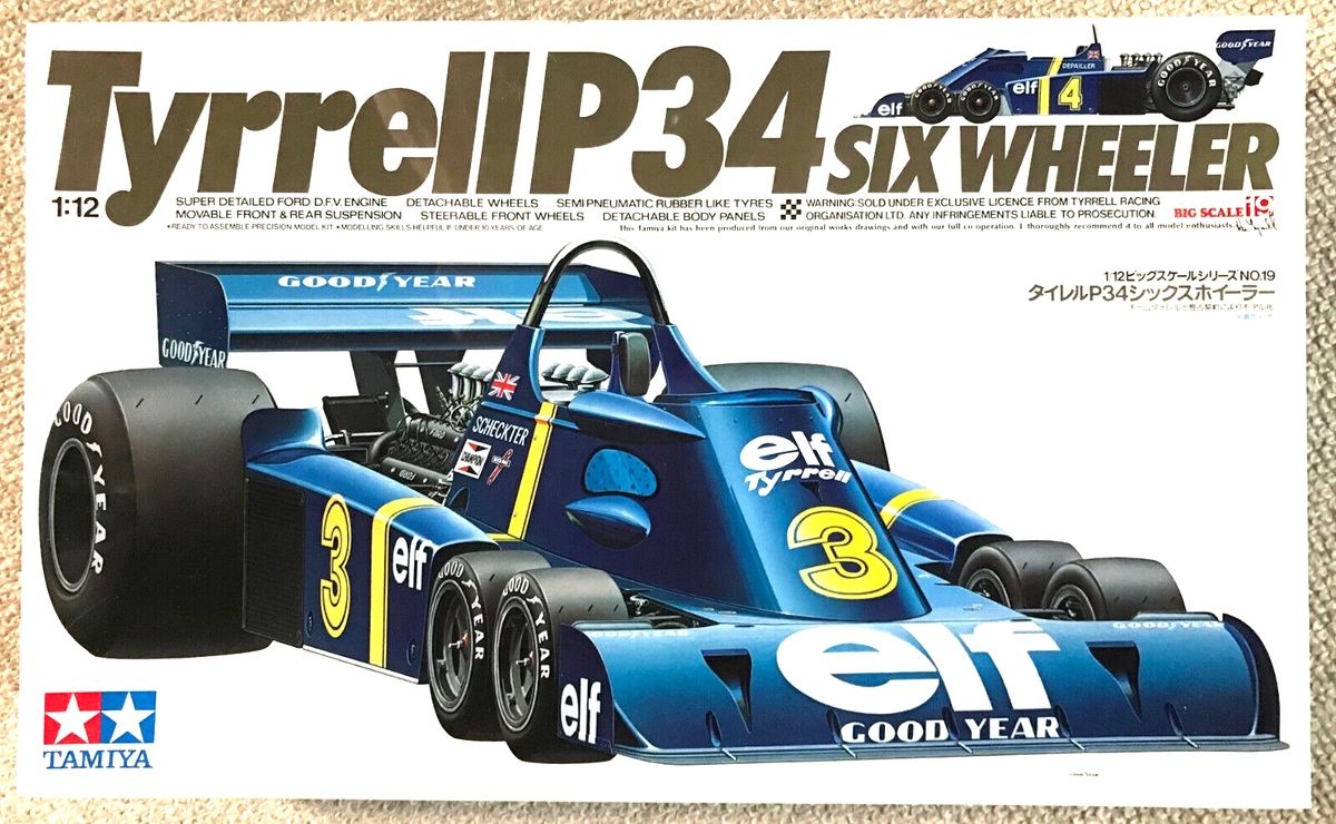 TAMIYA 1/12 TYRRELL P34 SIX WHEELER F1 Plastic Model Kit in