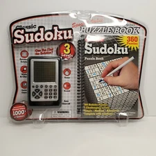 Sudoku Electronic Handheld Game 3 Levels & Travel Mate Puzzle Book 360 Puzzles