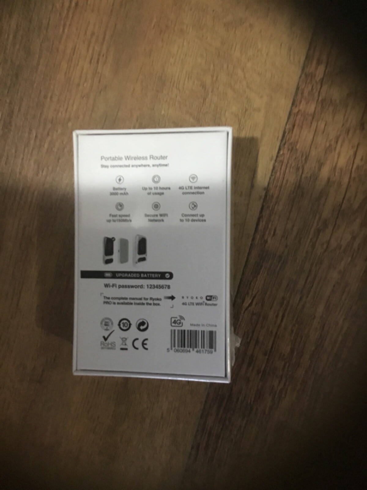 Ryoko Pro 4g LTE WiFi Portable Wireless Router 3000mah Fast Speed New