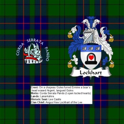 Scottish Clan Crest Lockhart Rock Slate 14cm x 14cm Top Qualität Schiefer