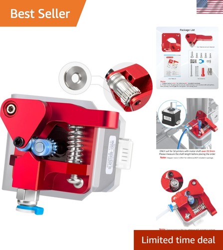 Dual Gear Extruder Kit - Metal Drive Feeder for Ender 3 & CR10, TPU Compatible