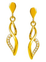 Filigrane Ohrringe 925 Silber Gelbgold Vergoldet Zirkonia Damen Ohrstecker Gold