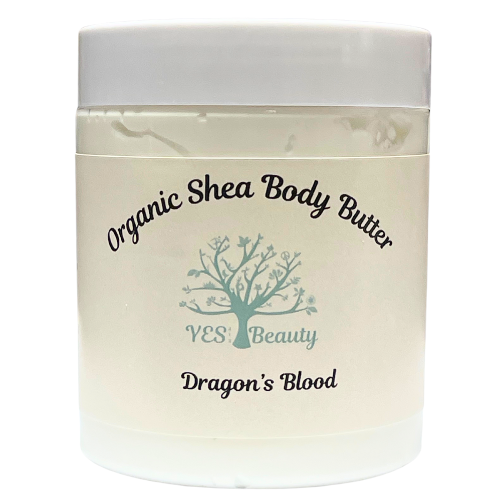 Body Butter Handmade Organic Shea & Cocoa - Dragon's Blood - Rich & Creamy- 8 oz