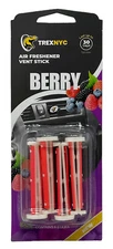 TrexNYC Car Air Fresheners Vent Sticks, Essential Car Odor Eliminator, Berry