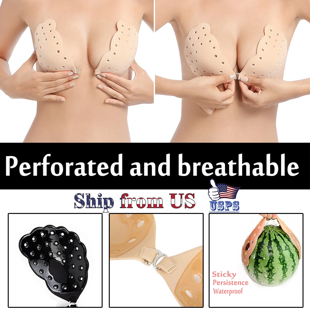 Ladies Invisible Silicone Breast Pads Nipple Cover Sticker Sexy Breathable  Bras