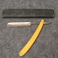 Ernst Aug Siepen Straight Razor Helma Extra Engraved Butterscotch Celluloid