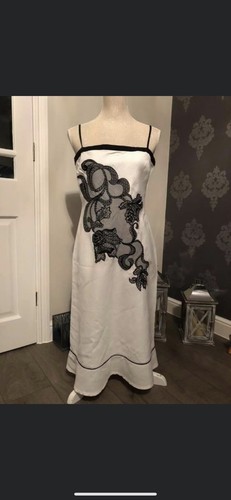 New Warehouse black and white linen summer dress size 14 | eBay