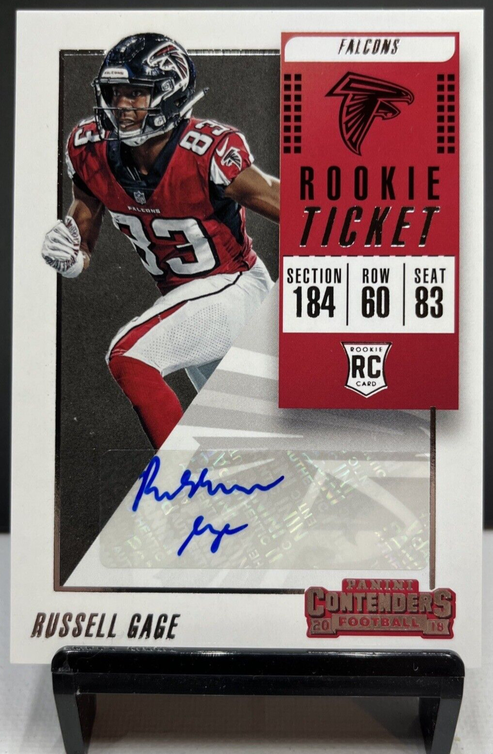 2018-19 Panini Contenders Russell Gage RC Rookie Ticket Auto#284 Atlanta Falcons