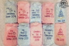 PERSONALISED BABY BLANKET EMBROIDERED CHRISTMAS GIFT