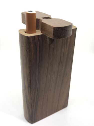 3” METAL ONE HITTER PIPE TOBACCO SMOKING STASH BOWL USA 4" WOODEN DUGOUT BOX SET - Picture 4 of 12