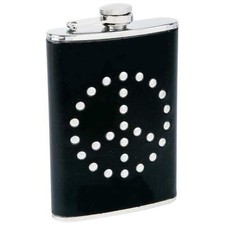 Flask Stainless Steel Peace Sign Wrap 8oz Bla...