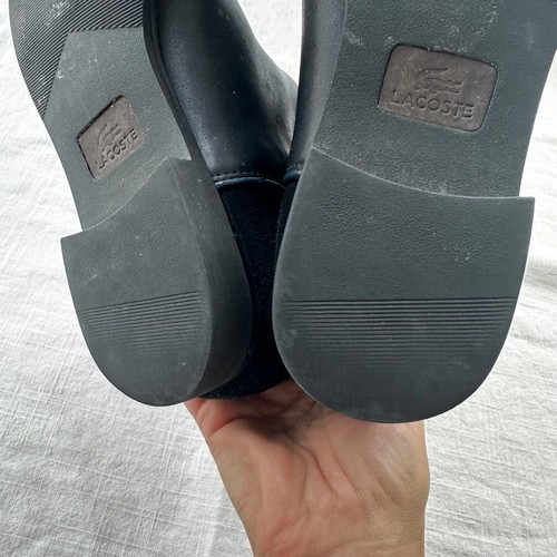 Lacoste Rosemont Leather Chelsea Ankle Boots with Buckle Detail - Women's Size 9 - Picture 4 of 10