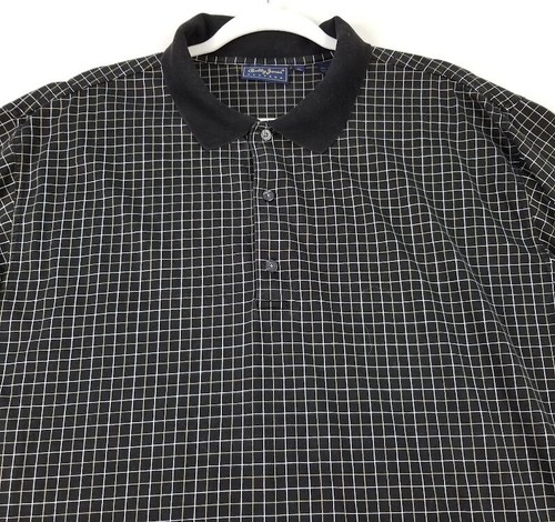 Bobby Jones Polo Golf Uomo Extra Large XL Nero Beige Plaid Manica Corta - Foto 2 di 10