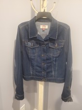 New Lei Juniors Denim Jacket Sz Lg