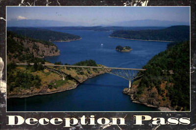 Brücken Motiv-AK Bridge Brücke Deception Pass Whidbay Island Washington USA 