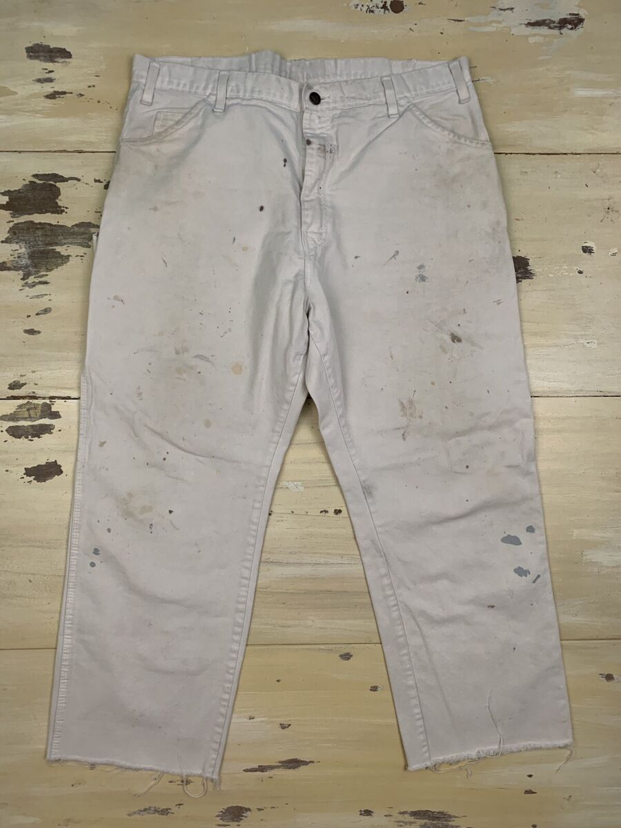 DICKIES - Distressed Paint Splatter White Cropped Painter DICKIES - Distressed Paint Splatter White Cropped Painter