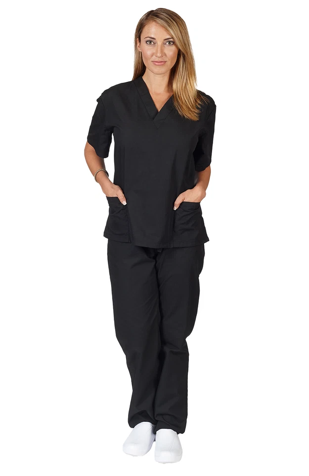 Medical Nursing Scrub Set NATURAL UNIFORMS Men Women Unisex Top Pants BP101  - Image 2 of 4