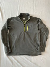 Men’s Eddie Bauer First Ascent Quarter Zip Fleece Sweater Dark Green Size Medium