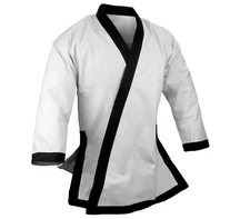 Tang Soo Do JACKET ONLY, Gi  White w/ Black Trim 12 oz Heavy Weight Moo Duk Kwan