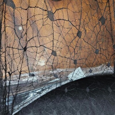 Soft Lace Spiderwebs Spider Webs Black Lace 60'' Wid Fabric by the Yard (D171.23)