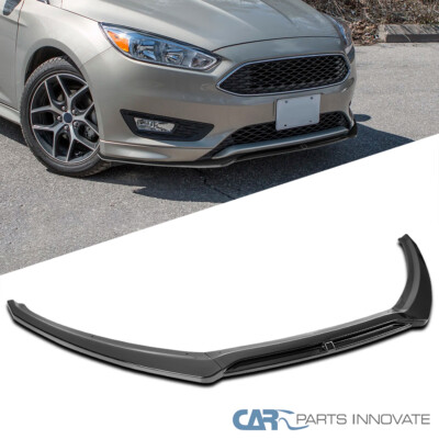 Fits 2015-2018 Ford Focus Painted Black Front Bumper Lip Spolier Splitter 3PC