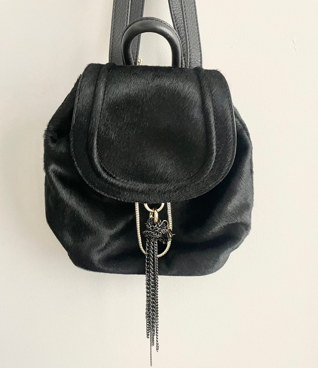 NEW Diane Von Furstenberg Cow Hide Backpack Black with DVF  display picture 3