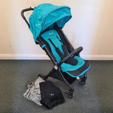 Silver Cross Jet Compact Pushchair Bluebird With Rain Cover Flight Cabin Size