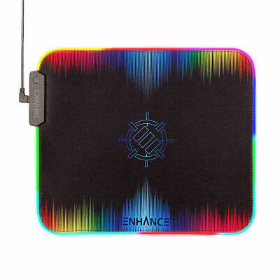 ENHANCE LED Gaming Mouse Pad with Fabric Top - 7 RGB Colors & 3 Lighting Effects