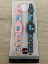 2 Pac APPLE AIRTAG Holder For Kids Cartoon Bracelet Silicone Wristband Children