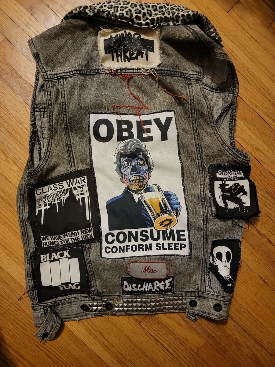 Custom Made Custom Designed Battle Vest. Punk Rock Denim Custom Made Custom Designed Battle Vest. Punk Rock Denim
