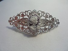 LADY CAMEO BIG BARRETTE PURPLE WHITE