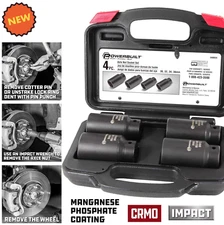 4 PC Impact Sockets Set Axle Nut Removal Wheel Bearing Replaces Wrench Hand Tool