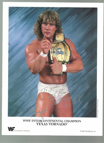 Extremely Rare Kerry Von Erich signed Original WWF Promo JSA Cert