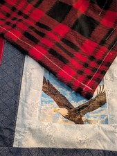 small to medium doggy blanket, patriotic theme, flannel lined, perfect size