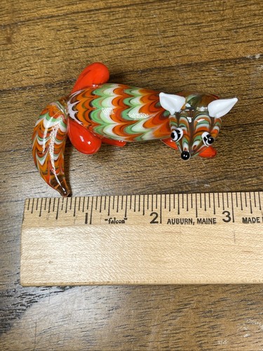 Fitz And Floyd Art Glass Menagerie FOX 1.5" Tall x 3” Wide - Picture 8 of 9