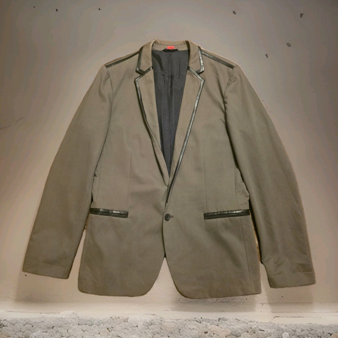 HUGO Hugo Boss Blazer Mens 42L Brown Goat Leather Trim Made in Turkey thumbnail 2