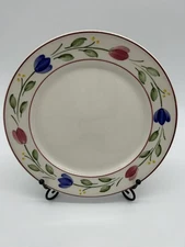 Hand Painted Set Of 7 NIKKO Table Mates Spring Tulips Bread Side Plates 6.5”