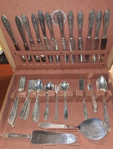Wedgewood International 925 Sterling Silver Flatware Set 57 Pcs use/scrap 2452g.