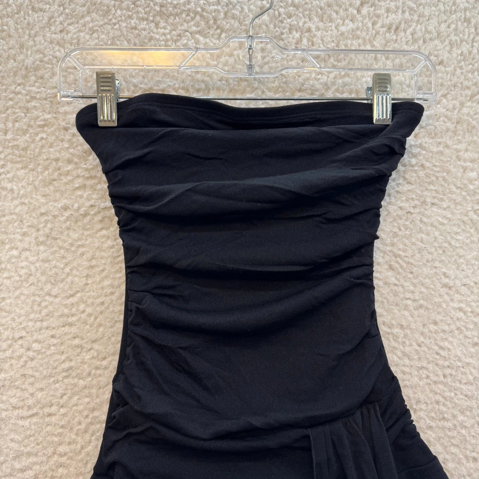 Mini Vestido Años 90 Y2K Vintage Sin Tirantes XS Pequeño Negro Malla Hada Grunge Capricho Foto 3 de 4