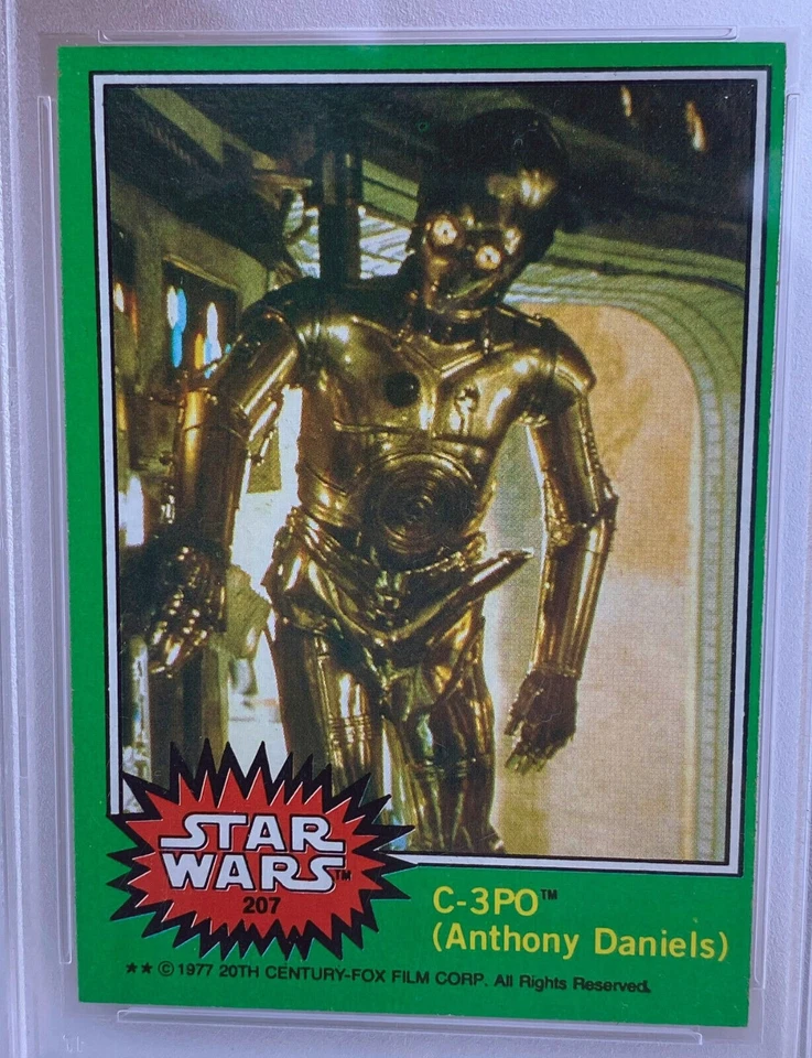 1977 Topps Star Wars #207 C-3PO Anthony Daniel Golden Rod Error Card PSA 5 EX-MT - Image 3 of 3
