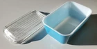 Vintage Pyrex Blue #502 Refrigerator Dish with Ribbed Glass Lid 1.5 Pint