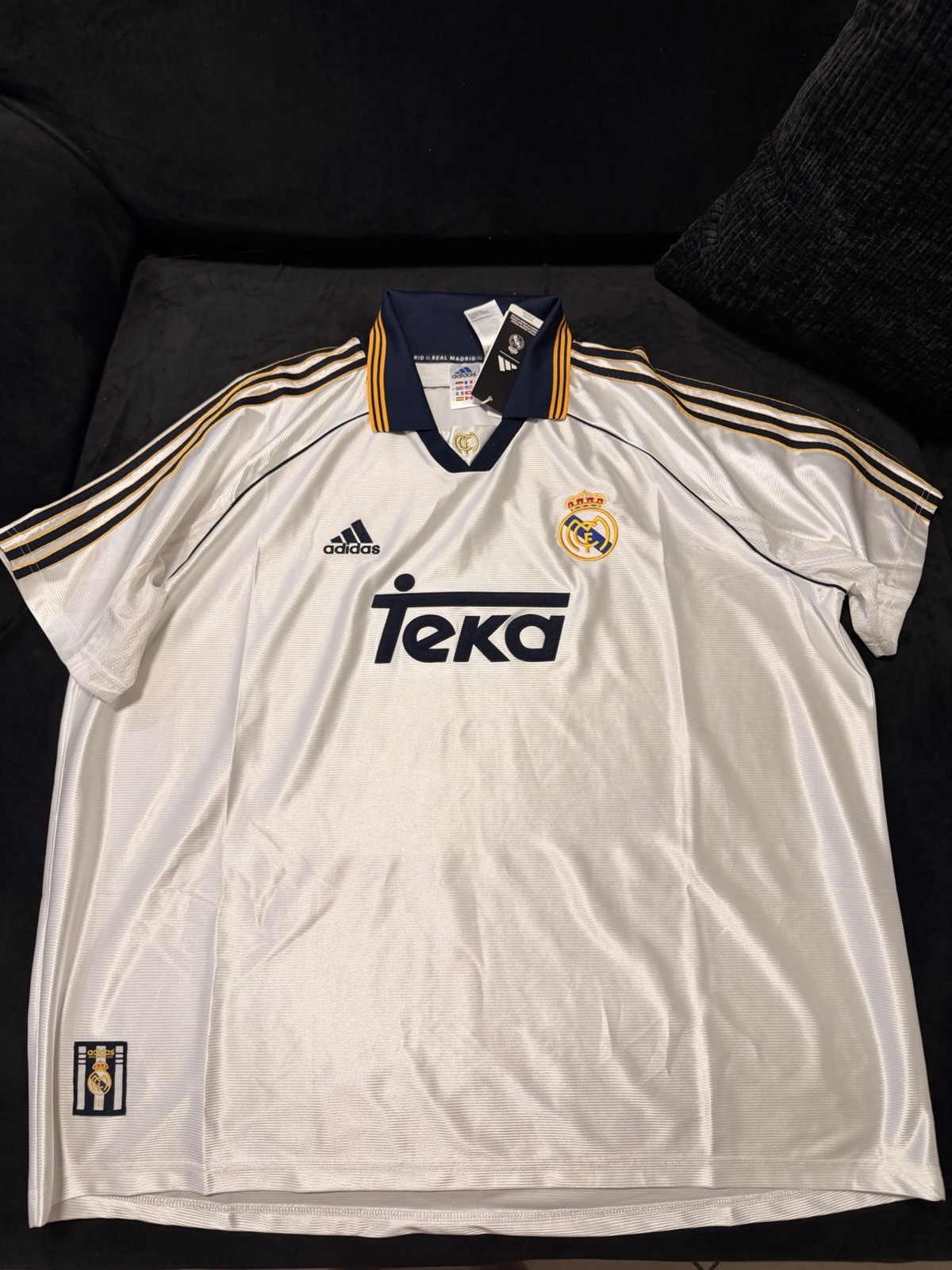 Real Madrid Jersey 99/00 Home Fotball Soccer Shirt Adidas Men Size 2XL
