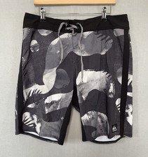 Quiksilver Swim Shorts Mens W34 Black Grey Jeremy Flores Signature Trunks
