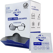 anti Fog Wipes for Glasses, 120 Count,Pre-Moistened Cleaning Wipes, Lens