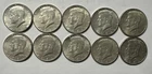 1964 KENNEDY 90% Silver Half Dollar Coins 10 pieces (Lot B)